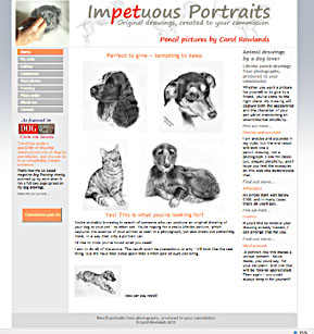 Home page of Carol Rowlands' Impetuous Portraits website